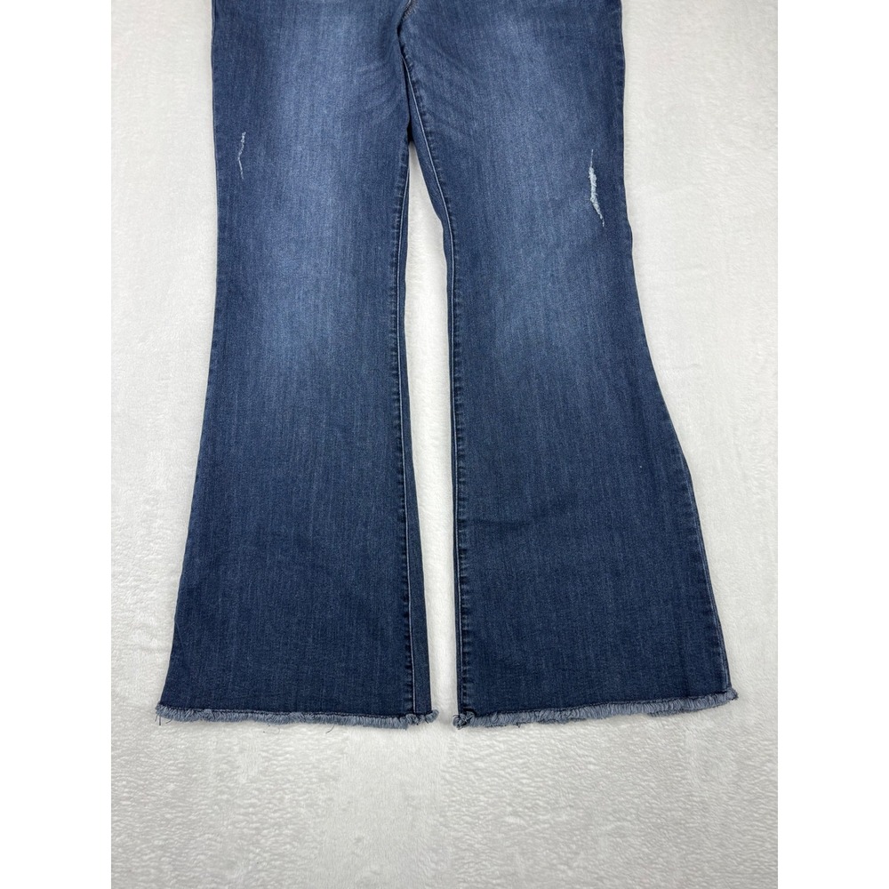 Democracy Ab Technology Womens 16 Jeans Medium Grungy Wash Distressed Hem - Picture 4 of 9